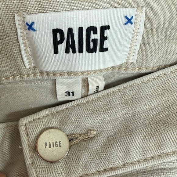 PAIGE Jolie Straight Leg Cargo Pants Vintage Warm Sand Women’s Size 31 Denim - Picture 8 of 13